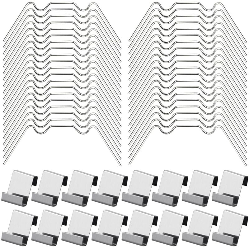 100 Stück Gewächshaus-Verglasungsklammern enthalten 50 W-Gewächshaus-Edelstahlklammern und 50 Z-Gewächshaus-Glasklammern - Sollbry