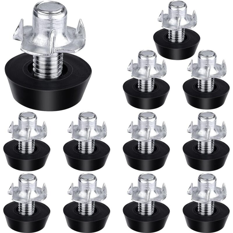 Sollbry 12 Sets verstellbare Möbel-Nivellierfüße, Möbel-Nivellierschrauben und T-Muttern, Möbel-Nivellierfüße für Stuhl, Tisch, Möbelfüße (m6)