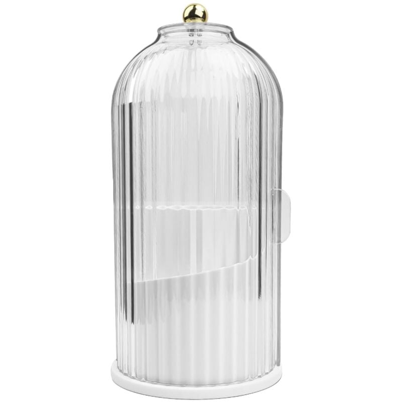 Sollbry - 360° drehbare Make-up-Pinsel-Aufbewahrung mit Deckel, Halter für Make-up-Organizer, Make-up-Pinsel-Topfhalter, Kosmetik-Display-Box,