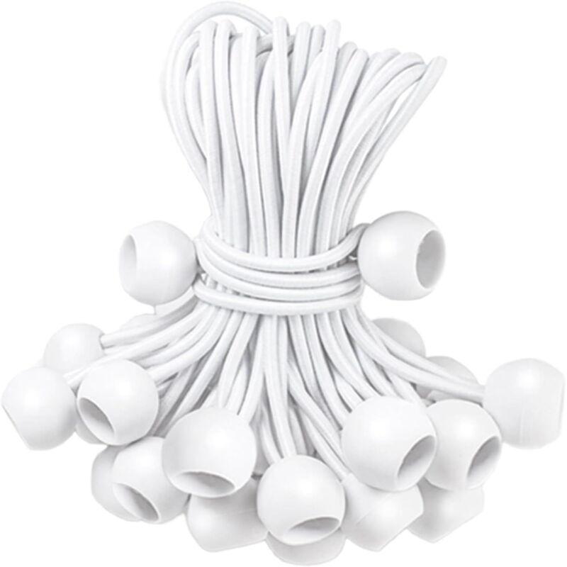 Sollbry - 50 Stück elastische Spanner, elastische Kugelspanner, Planenspanner, Spanner mit Kugel, elastisches Bungee für Planen, Zelte, Camping