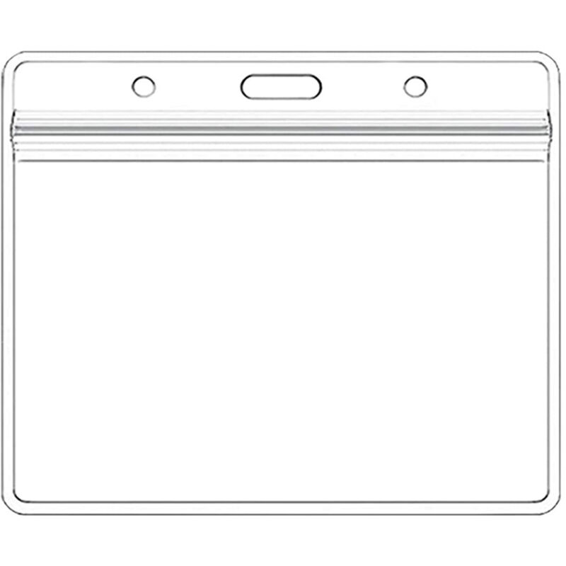 Sollbry 50 Stück transparenter horizontaler Ausweishalter, transparenter Ausweishalter, transparenter Kunststoff-Kartenhalter für Ausweis, Buskarte,