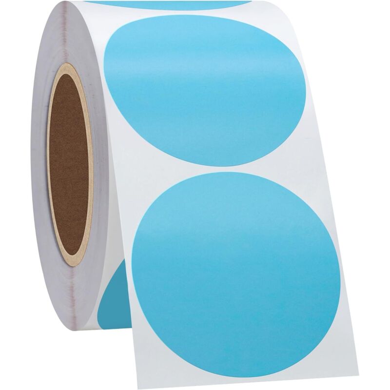 Sollbry - 500 Stück Mehrzweck-Rund-Thermo-Selbstklebeetiketten für Etikettendrucker Hellblau 2,5 cm