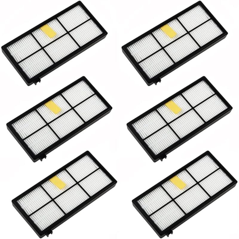 6-teilige Ersatzfilter-Zubehörsätze für iRobot Roomba 800 900 Serie 850 860 861 866 870 880 890 900 960 980 981 985 - Sollbry