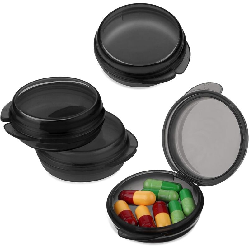 Sollbry 6er-Pack kleine tragbare Pillen-Organizer für Tasche, Geldbörse, Mini-Reise-Pillen-Organizer, Reise-Pillen-Organizer, Ohrstöpsel (6 Stück,