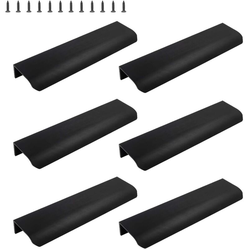 6er-Pack Schubladengriffe für Schränke, schwarze Kanten, für Tür, Küchenschublade, Kommode, Schrank, Schrank, 13,7 cm Mitte zu Mitte - Sollbry