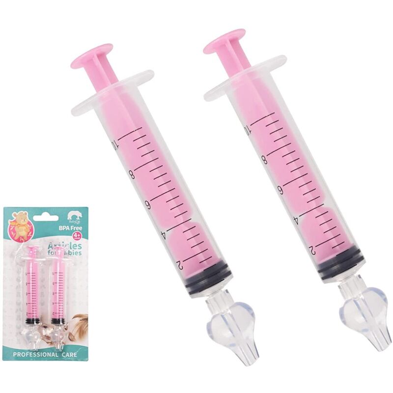 Sollbry - Baby-Nasenspülung – Baby-Nasenspritze – 2er-Pack, professioneller Baby-Nasensauger mit reinigbarer und wiederverwendbarer