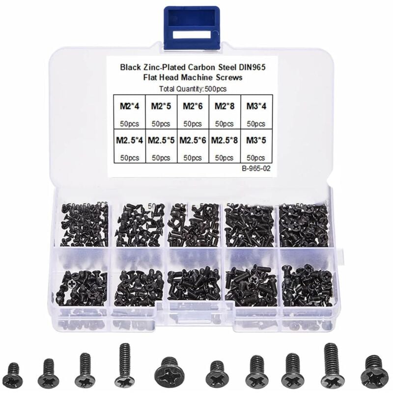 Sollbry - Computerschrauben, Mikro-Hardware, Laptop-Schrauben, Mikro-Reparaturschrauben, winziges Laptop-Schrauben-Set mit 10 Größen, für Laptop,