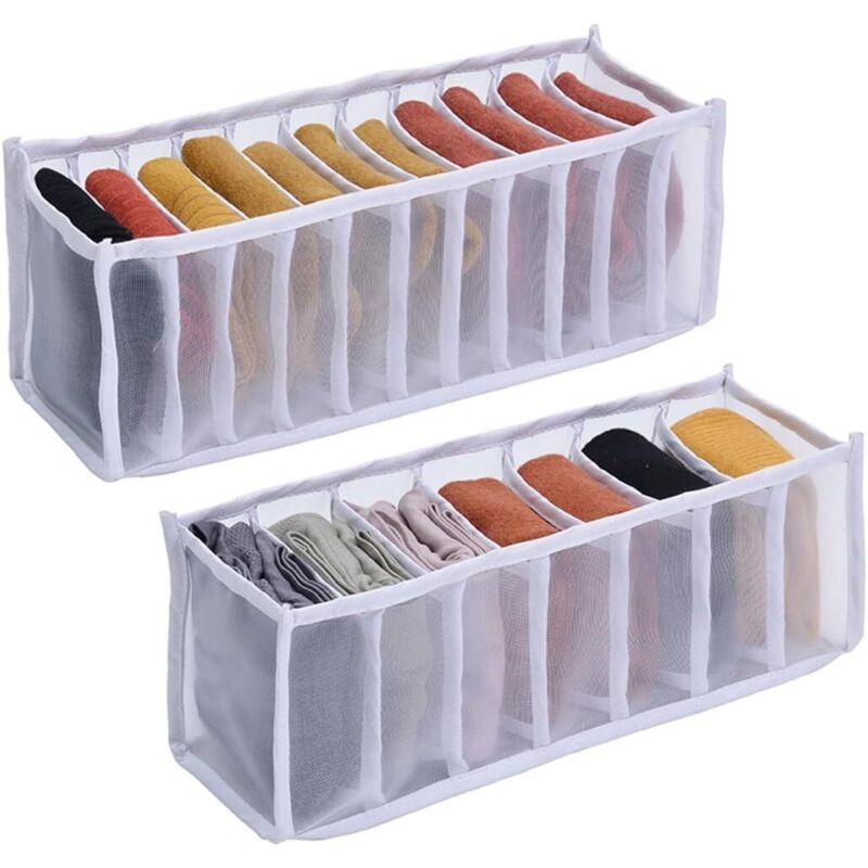 Sollbry - Faltbarer Schubladen-Organizer – 2 Stück Unterwäsche-Aufbewahrung, Kleiderschubladen-Aufbewahrung, Kleider-Organizer, für Socken,