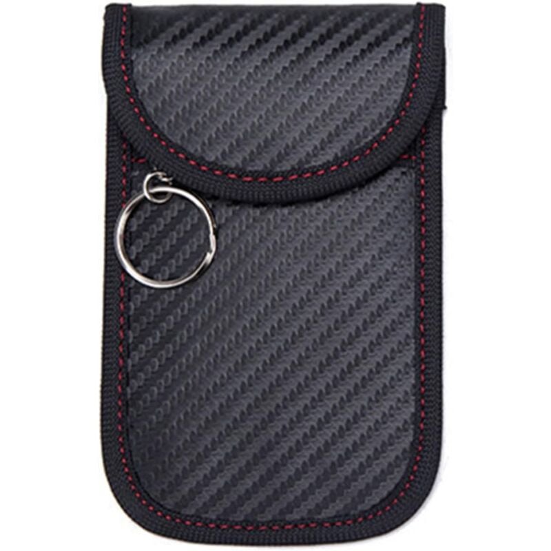 Faraday-Tasche für Schlüsselanhänger, Faraday-Tasche für Autoschlüssel für Diebstahlschutz-Schlüsselanhänger (schwarz, 12,5 × 8 cm) - Sollbry