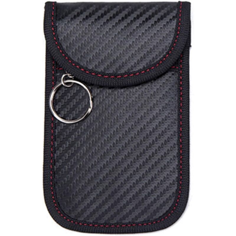 Faraday-Tasche für Schlüsselanhänger, Faraday-Tasche für Autoschlüssel für Diebstahlschutz-Schlüsselanhänger (schwarz, 12,5 × 8 cm) - Sollbry