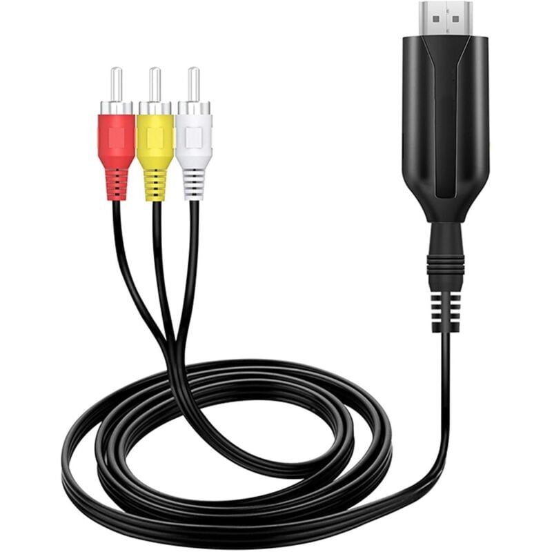 Sollbry - HDMI-zu-Konverter, HDMI-zu-AV-CVBS-Adapter unterstützt 4K 30 Hz, unterstützt pal ntsc für ältere Fernseher, Projektoren, TV-Boxen, DVDs