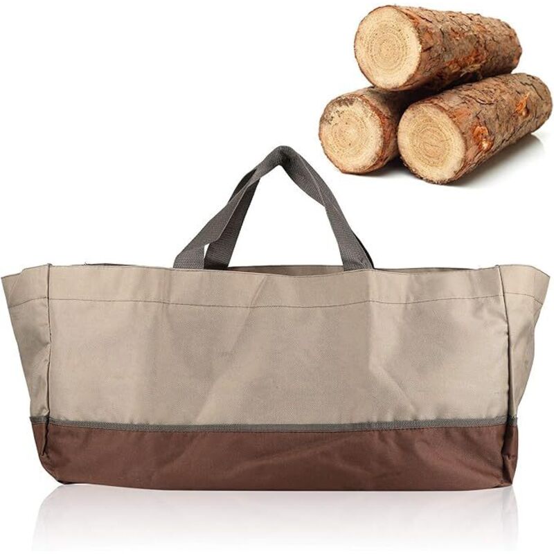Holzkohle-Tragetasche, 600D-Oxford-Stoff, Brennholz-Tragetasche, Holzkohle-Tragetasche, großes Volumen, wasserdicht für einfaches Tragen - Sollbry