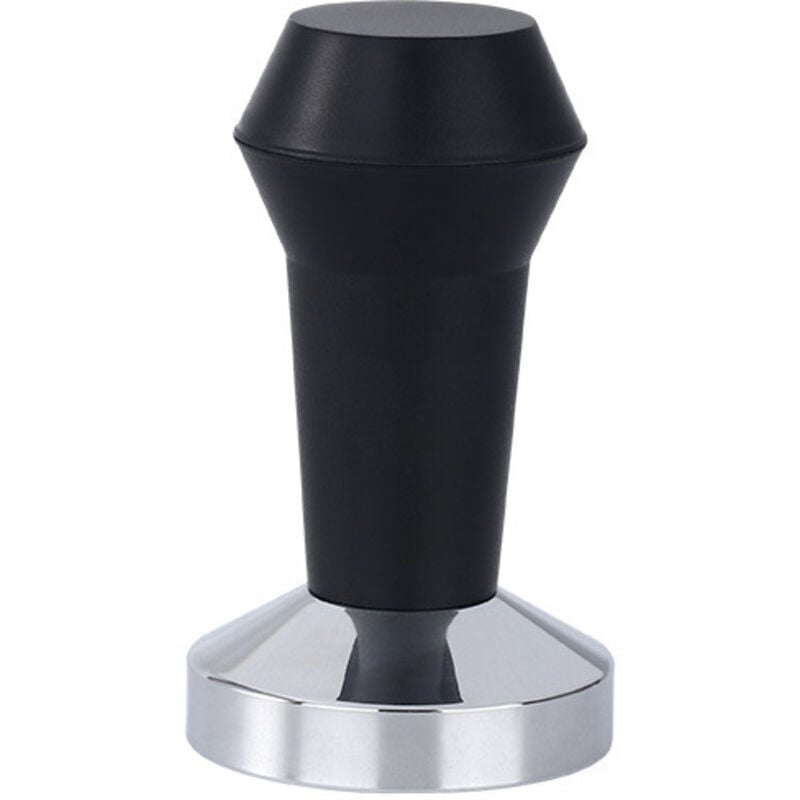 Sollbry - Kaffee-Tamper 51 mm, Kaffee-Tamper mit schwarzem Silikon, Edelstahl-Tamper, Barista-Espresso-Tamper, Barista-Zubehör, Kaffee mit flachem