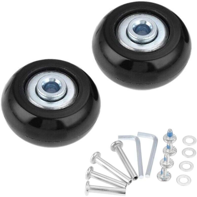 Sollbry Koffer-Ersatzräder, Koffer-Ersatzräder, Kofferrolle, Kofferrad, Ersatz-Gepäckrollen, Universal-Kofferrad, Ersatz-Kofferrollen, 50 mm x 18 mm