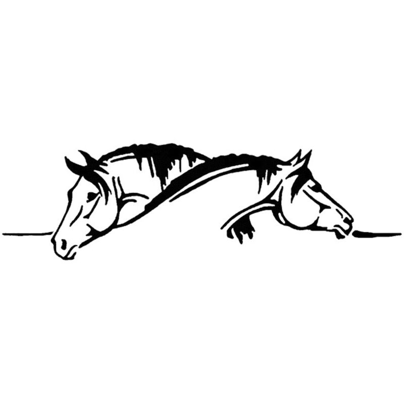 Kreativer Pferde-Grafik-Autoaufkleber und Aufkleber, 20 x 6 cm, lustiges Tier-Auto-Styling, Schwarz (Schwarz) - Sollbry