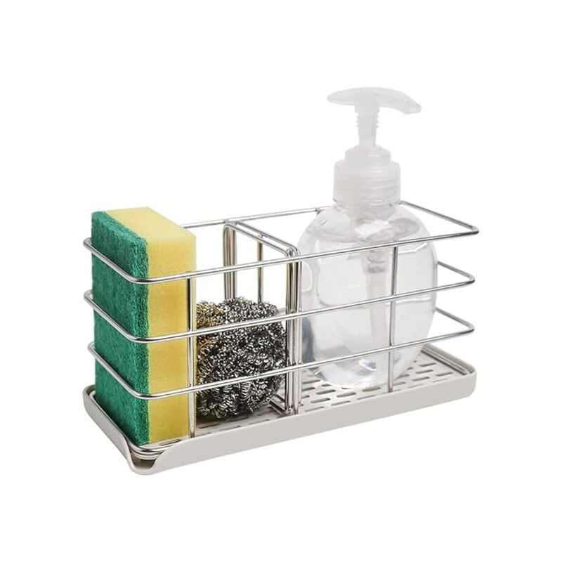 Küchenspüle-Schwammhalter, Küchenspüle-Organizer, Edelstahl-Spüle, Abflussschale, Hängepaneel, verstellbare Spüle, Bürste, Seifenhalter für