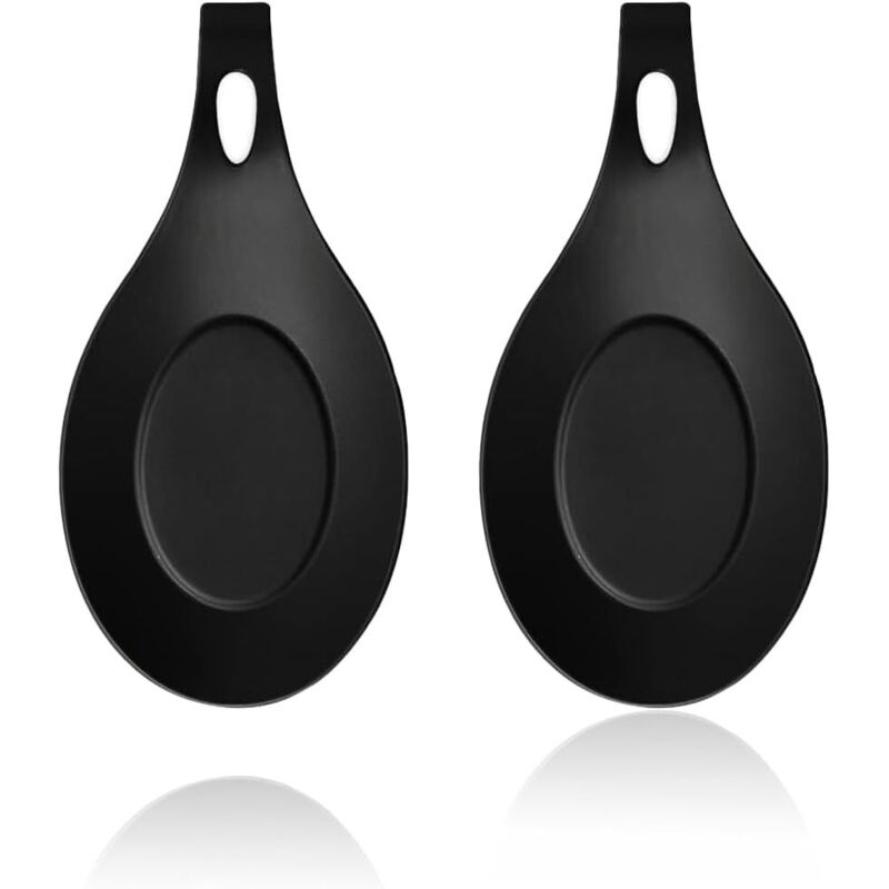 Löffel in Mattschwarz, für Herd, Küchenutensilienhalter für Schöpfkellen, Zangen, Pfannenwender, Löffelhalter für Herd (2 Stück) - Sollbry