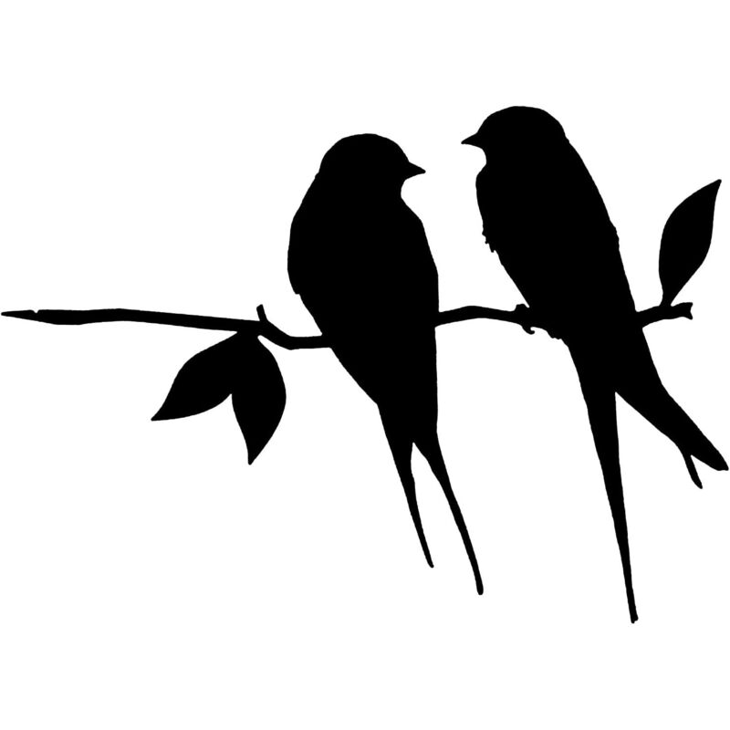 Metall-Vogelständer – schwarze schmiedeeiserne Vogelvögel auf Ast, Kolibri-Wandkunst-Dekor für Zuhause, Garten, Hof, Außenterrasse - Sollbry