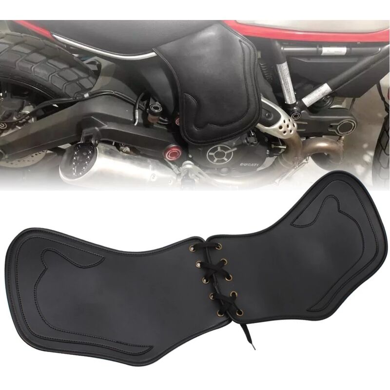 Motorrad-Hitzeschild, Motor-Hitzeschild, 2 Stück Motorrad-PU-Hitzeabweiser, Motor-Wärmeisolationskissen, Sattelschutz - Sollbry