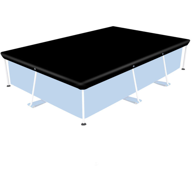 Sollbry - Rechteckige Poolabdeckung für oberirdische Rahmen, robuster Poolabdeckungsschutz für Pools mit rechteckigem Rahmen