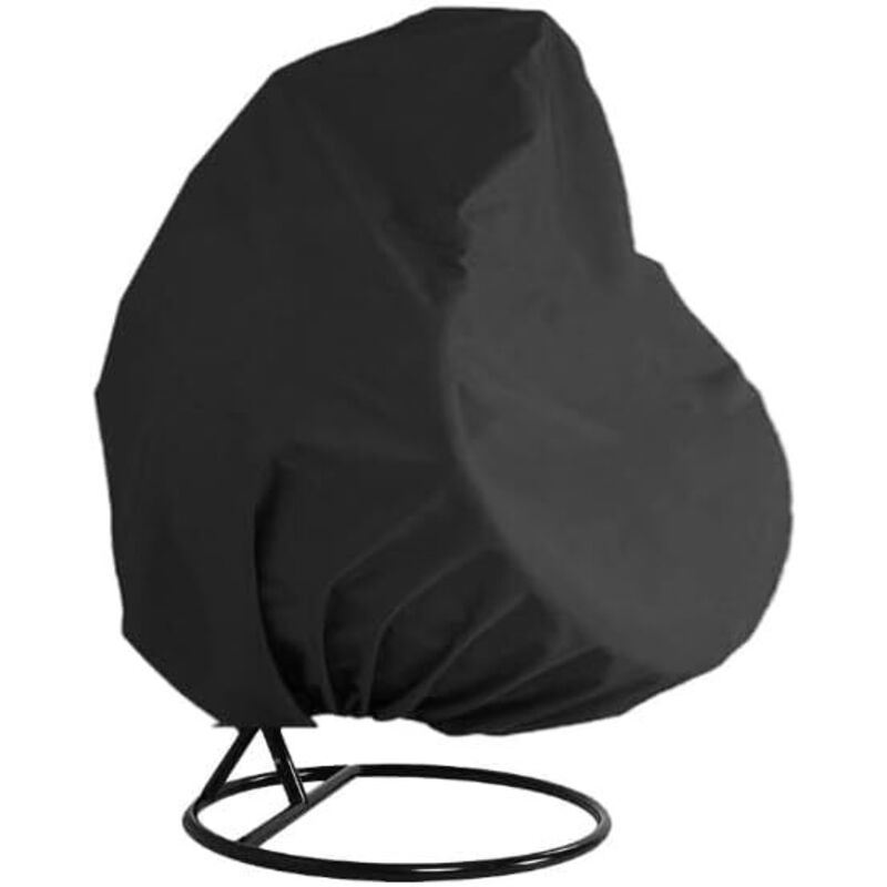 Hängesessel-Abdeckung, Hängesessel-Schutzhülle, wasserdicht, Hängesessel-Abdeckung, Terrasse, Garten, 2 Personen, Schwarz, 230 x 200 cm - Sollbry