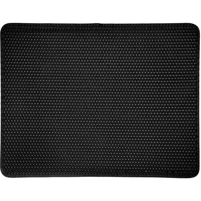 Schwarze Katzentoilette für Katzentoilette, rutschfeste große doppellagige Waben-Anti-Spur-Matte für Katzen, waschbar und leicht zu reinigen (61 x