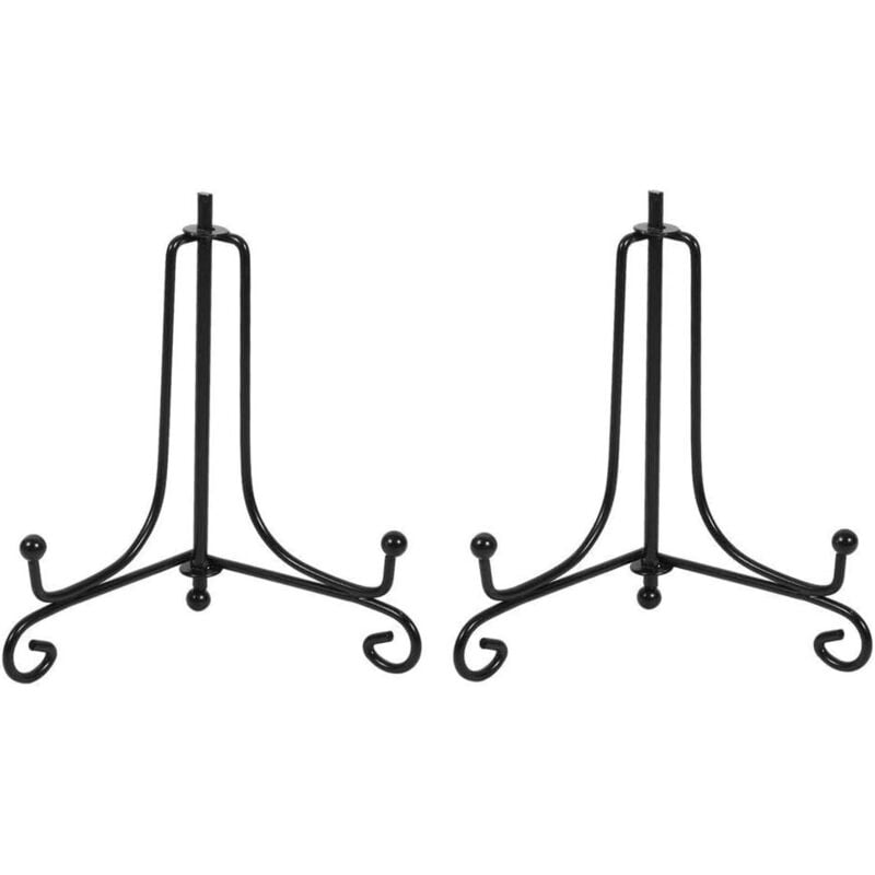 Sollbry - Set mit 2 schwarzen Staffeleien, Tellerhalter, dekorative Präsentationsständer für Fotos, Bilderrahmen, Kochbücher, dekorative Teller,