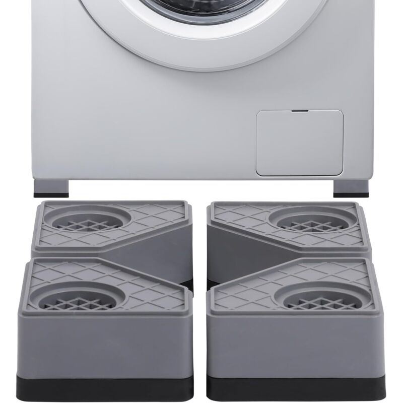 Sollbry - Set mit 4 Anti-Vibrations-Waschmaschinen-Pads – rutschfeste, geräuscharme und stoßfeste Waschmaschinen- und Trockner-Pads –