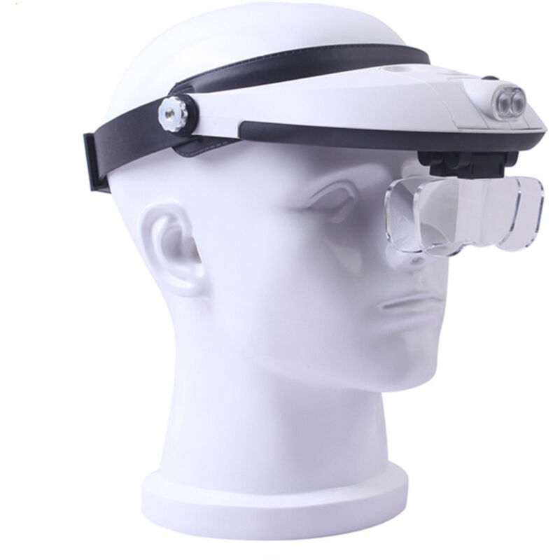 Stirnband 5-Lens-Fernglas aus dritter Hand, das Schmuckreparatur-Leselupen hält, Dentallupen 1,0 x 1,5 x 2,0 x 2,5 x 3,0 x 3,5 x - Sollbry