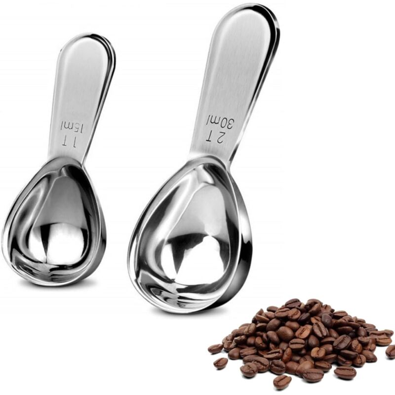 Sollbry Stück kompakter und tragbarer Messlöffel, langlebiger Kaffee-Messlöffel aus Edelstahl, Kaffee-Messlöffel mit kurzen Griffen zum Schöpfen von