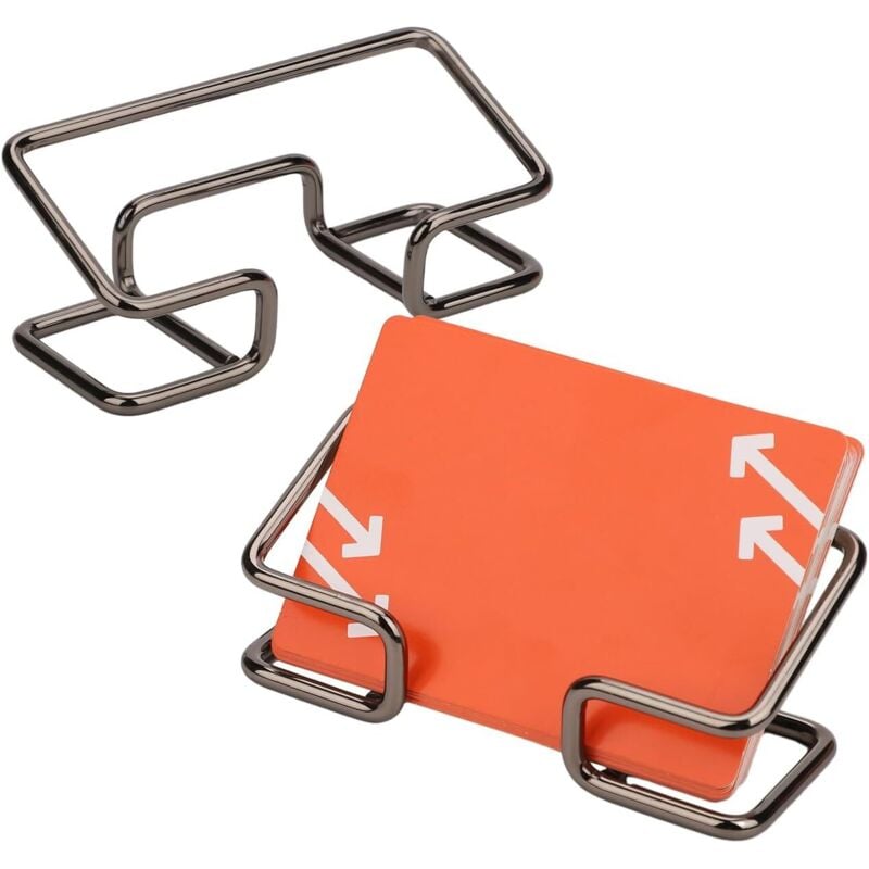 Sollbry Stück Visitenkartenhalter, schwarzer Visitenkartenhalter aus Metall, Präsentationsständer, Kartenhalter für Büro und Zuhause, Ausstellung,