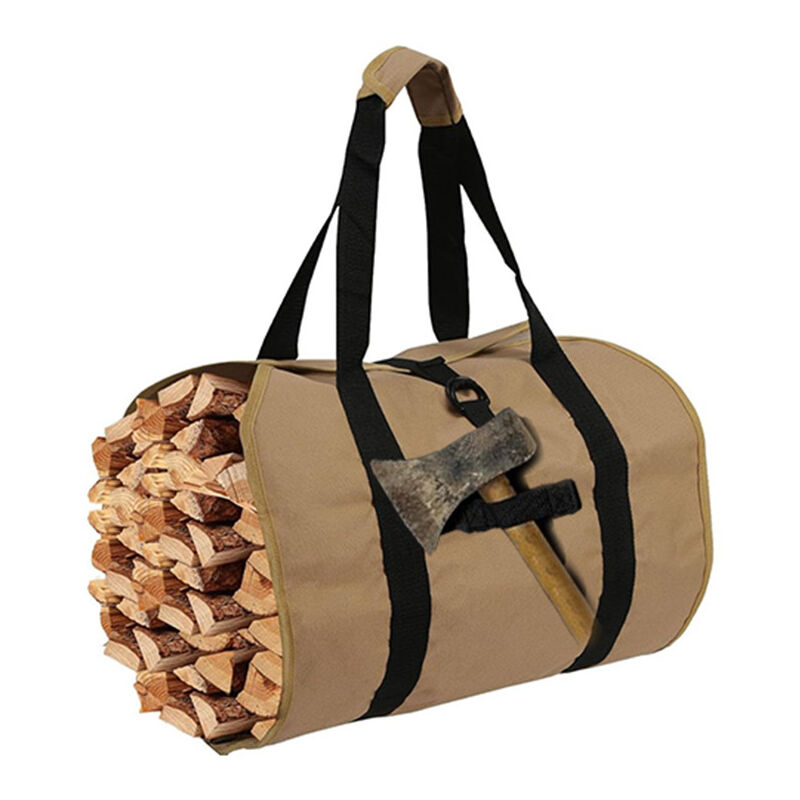 Tragetasche für Brennholz, Tasche für Brennholz, Tasche für Holzscheite aus Segeltuch, wasserabweisende Tragetasche, faltbares Kaminzubehör, ideal