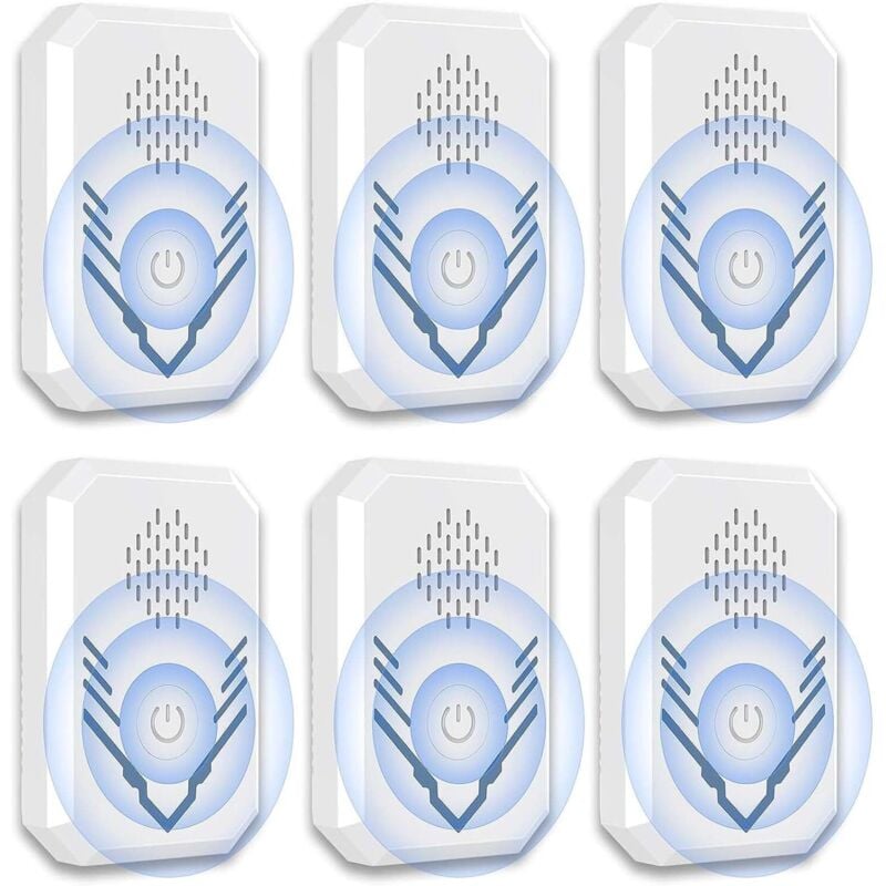 Sollbry - Ultraschall-Mäuse- und Rattenvertreiber, 6 Stück, Anti-Mäuse-Ratten, Anti-Mücken, sicher und energiesparend, Ultraschall-Vertreiber für