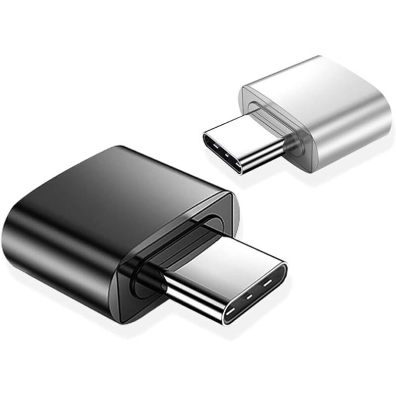 Sollbry - USB-C-auf-USB-Adapter (2er-Pack), USB-Buchse auf USB-C-Stecker-Adapter, Typ-C-auf-USB-A-Konverter, kompatibel mit MacBook, USB-C-Telefon