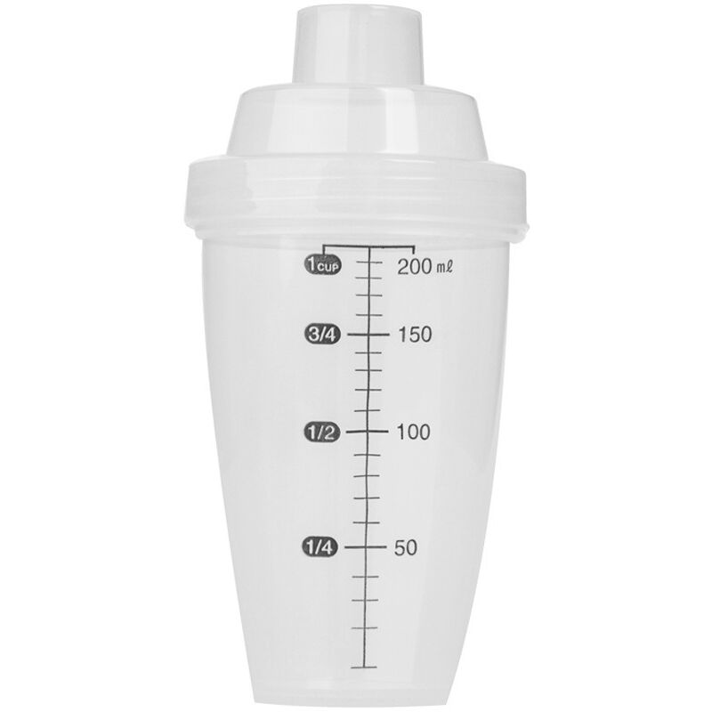 Vinaigrette-Mixer, 200 ml, Kunststoff-Saucenmixer für Salat, Marinaden – abgestufter Vinaigrette-Mixer, Shaker – auslaufsicher - Sollbry