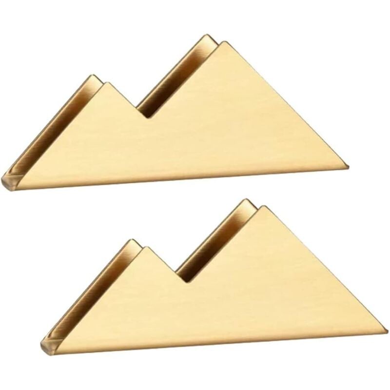 Sollbry - Visitenkartenständer, 2 Stück, metallisches Gold, Visitenkartenständer, Visitenkartenständer, Metall-Visitenkartenhalter,