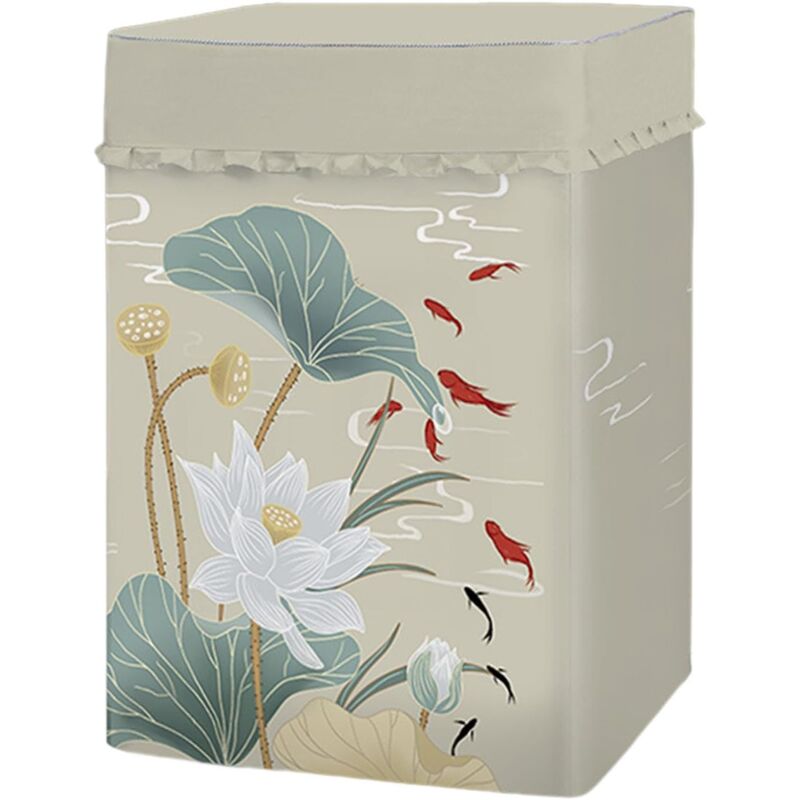 Sollbry Waschmaschinen-Abdeckung, klassische Toplader-Maschinenabdeckung, staubdicht, Schutzabdeckung für Waschmaschine und Trockner (Lotusblume,