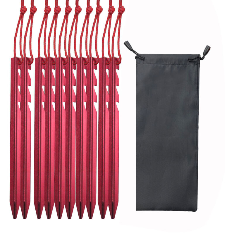 Sollbry - Zelthering, Zeltheringe, 12 Stück, Befestigungsheringe, Aluminium-Zelthering, Zelthering 18 cm, Camping-Heringe für Campingplane,