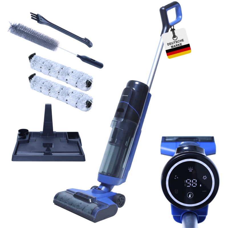 W2 Akku Wischsauger Nass Trockensauger Waschsauger kabellos Staubsauger Saugwischer 0,5h Laufzeit Zubehör HEPA-Filter, Ladestation - Sommertal