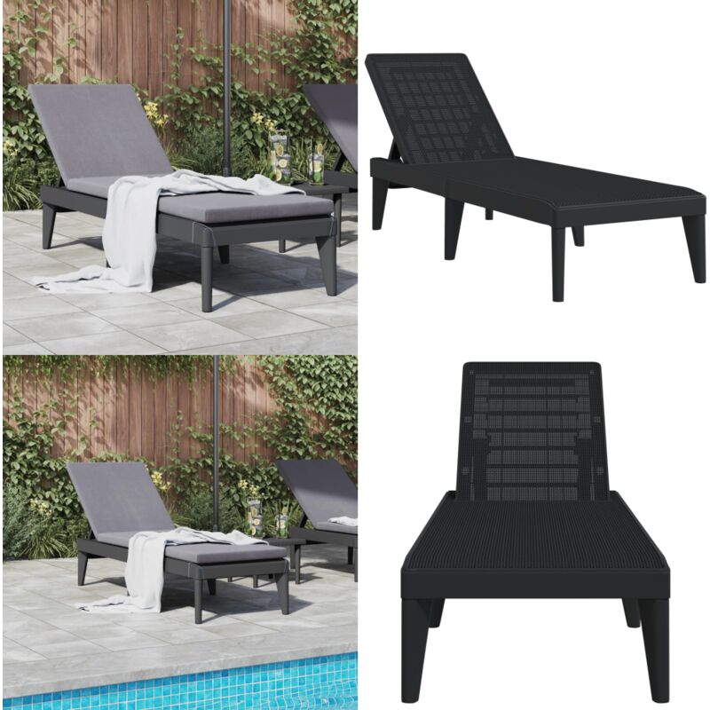 Vidaxl - Sonnenliege Anthrazit 186x60x29 cm pp - Sonnenliege - Gartenliege - Außenliege - Poolliege - Relaxliege - Home & Living