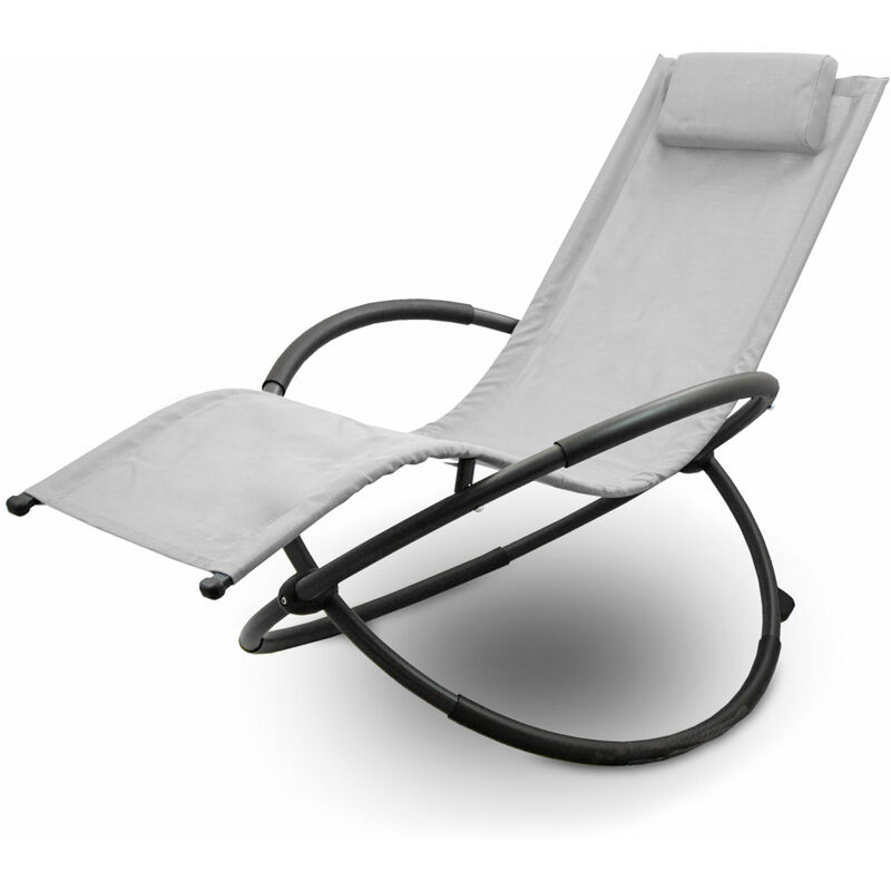Relax Liege Liegestuhl Gartenliege Sonnenliege Klappsessel Relaxliege Schaukelliege Klappbar (1x Relaxliege, Lichtgrau)