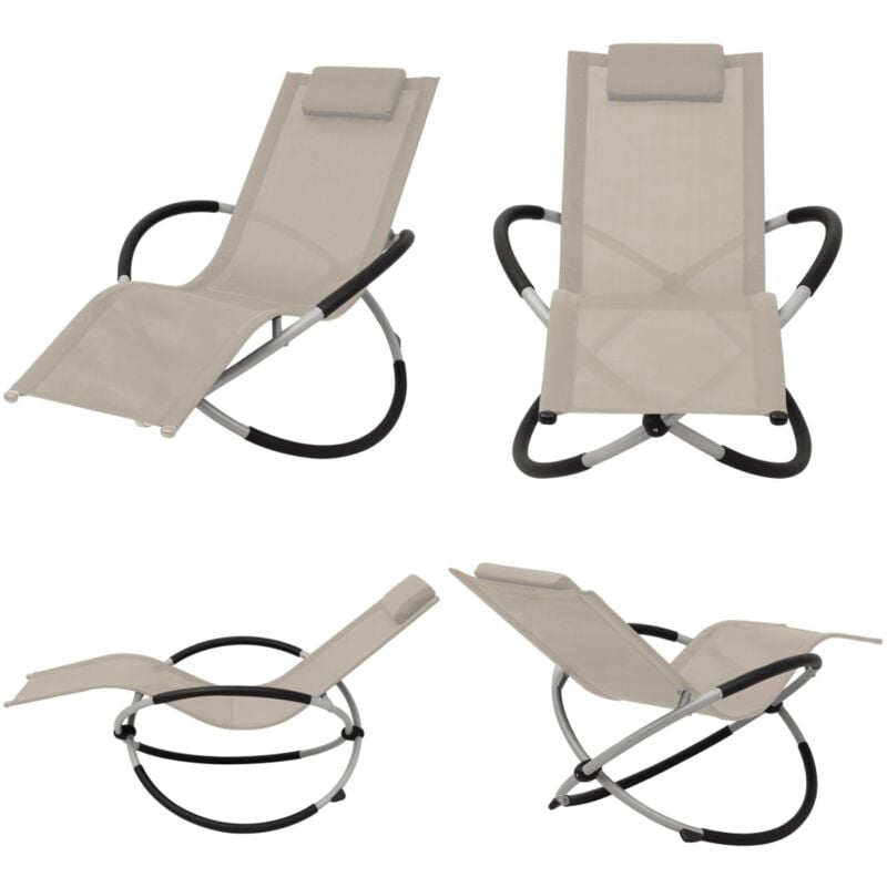 Vidaxl - Sonnenliege Geometrisch Stahl Creme - Sonnenliege - Gartenliege - Metall Liege - Edelstahl Liege - Outdoor Möbel - Home & Living