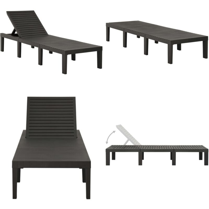 Vidaxl - Sonnenliege Kunststoff Anthrazit - Sonnenliege - Gartenliege - Liege - Outdoor Möbel - Lounge Chair - Home & Living