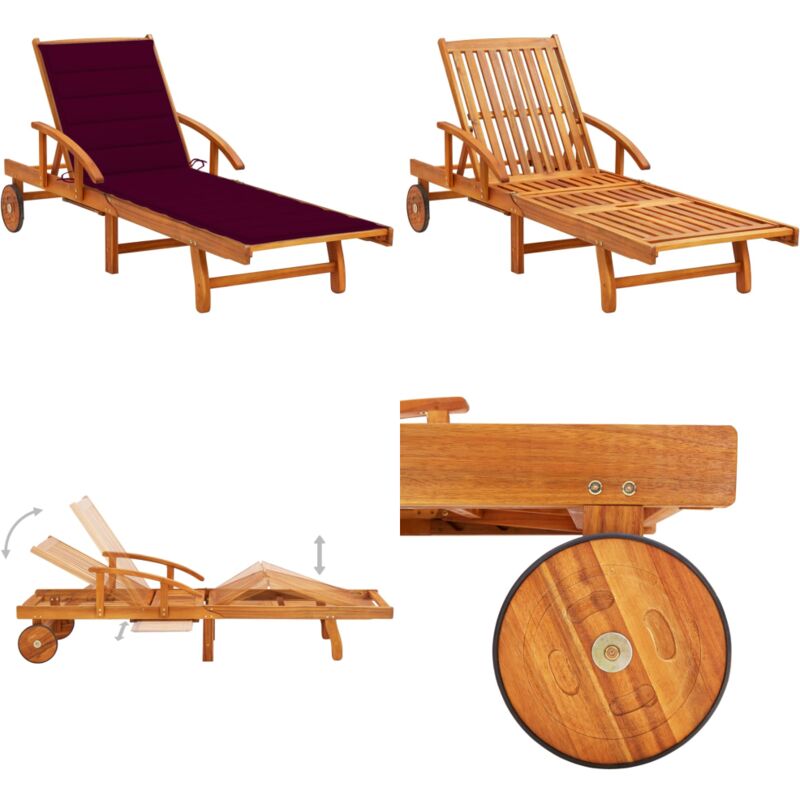 Sonnenliege mit Auflage Akazie Massivholz - Sonnenliege - Gartenmöbel - Liege - Outdoor Möbel - Holzliege - Home & Living