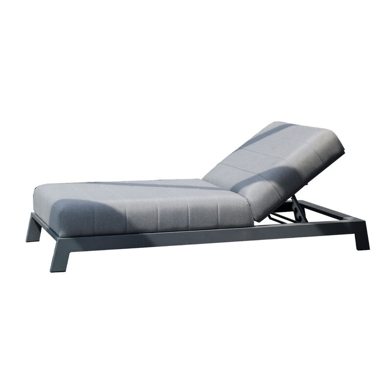 Lounge-Liege Divine Aluminium mit Polsterung flanell Gartenliege Sunbrella Sonnenliege - Sonnenpartner