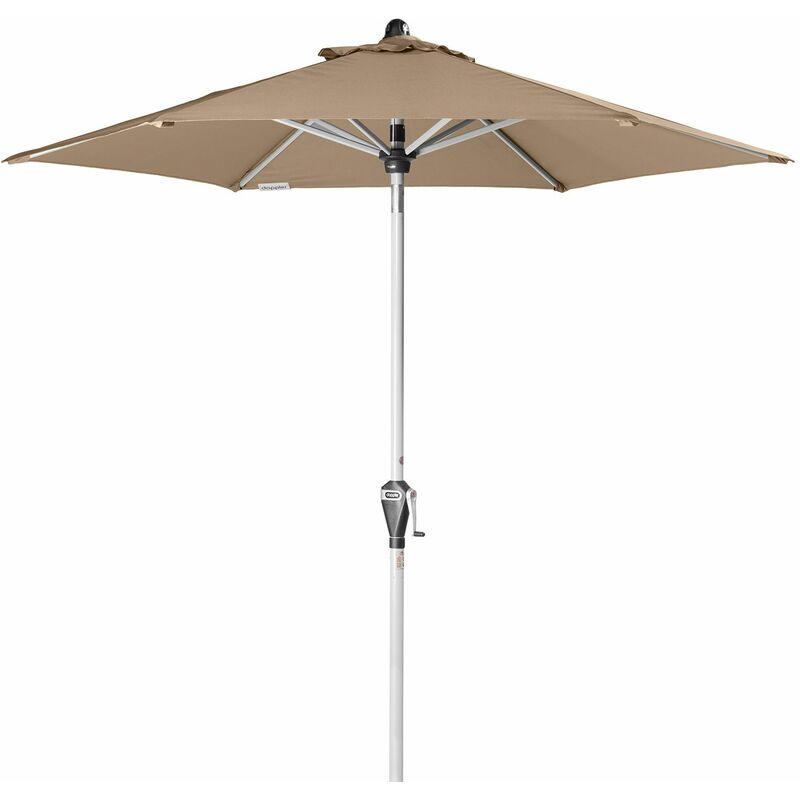 Sonnenschirm/ Kurbelschirm 'Active Auto Tilt 210' mit Höhenverstellung, 210 cm, greige, Bezug aus 100% Polyester, Stock aus Aluminium, Streben aus