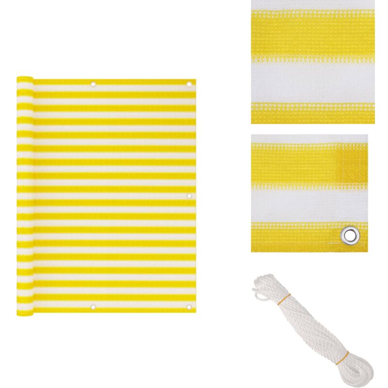 Vidaxl - Balkon-Sichtschutz Gelb und Weiß 120x500 cm hdpe - Balkon Sichtschutz - hdpe - Winddurchlässig - Uv-resistent - Wetterfest