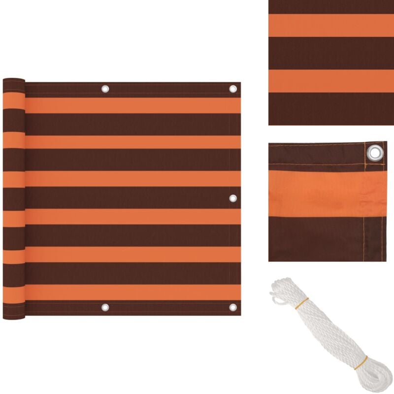 Vidaxl - Balkon-Sichtschutz Orange und Braun 90x600 cm Oxford-Gewebe - Balkon Sichtschutz - Windschutz - Wasserfest - uv Schutz - Oxford Gewebe