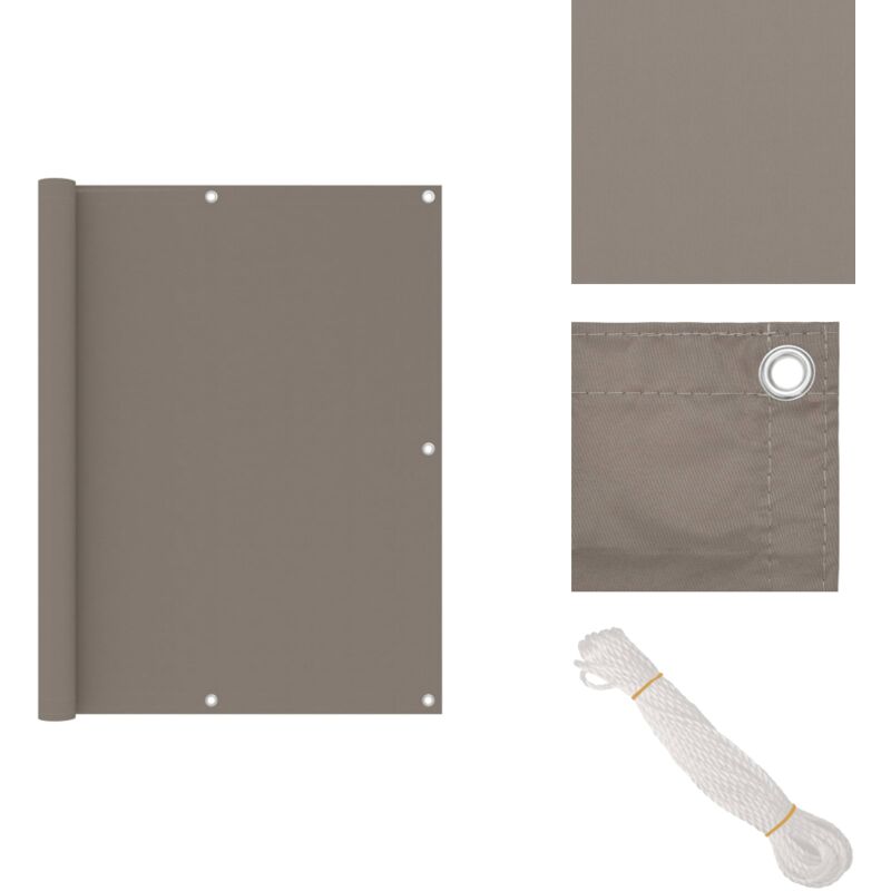 Balkon-Sichtschutz Taupe 120x500 cm Oxford-Gewebe - Balkon Sichtschutz - Privatsphäre Balkon - Windschutz Balkon - Wasserabweisender Sichtschutz - uv