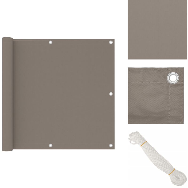 Vidaxl - Balkon-Sichtschutz Taupe 90x500 cm Oxford-Gewebe - Balkon Sichtschutz - Privatsphäre Im Freien - Windschutz - Wasserabweisend - uv Schutz